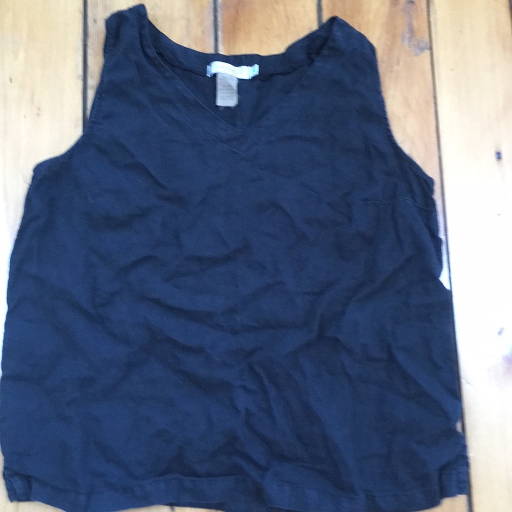 100% linen black tank
